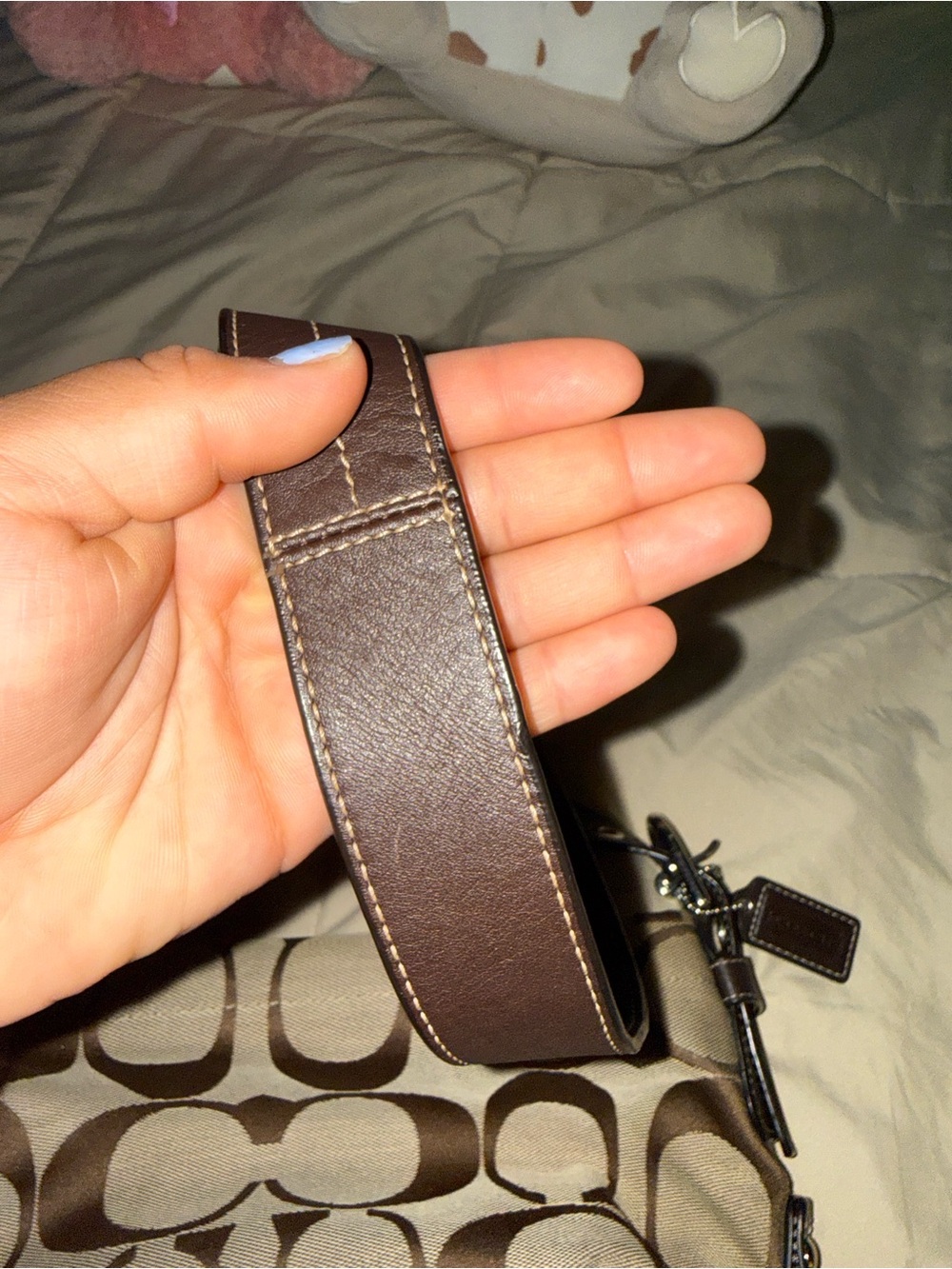 Coach Brown Signature Canvas Shoulder Bag with Dark Brown Trim - Picture 5 of 10